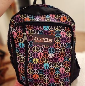 Jansport Trans Colorful Peace Signs MegaHertz 18" Backpack UNISEX